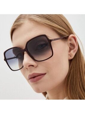 GUCCI Oversized Burgundy Red Blue Gradient Lenses Women's Sunglasses GG0544S 003